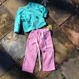 Bunny sweater with Pink Corduroy Pants